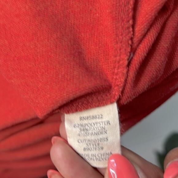 Max Studio Weekend Rust Flutter Sleeve Embroidered Dress size Large - Picture 9 of 10